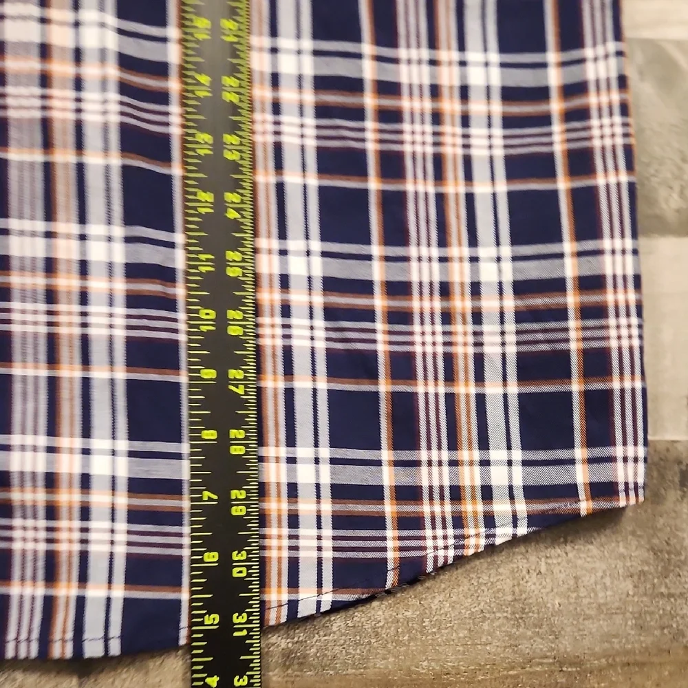 True Religion Plaid Shirt Blue and White Button Down Shirt Mens 3XL‎
